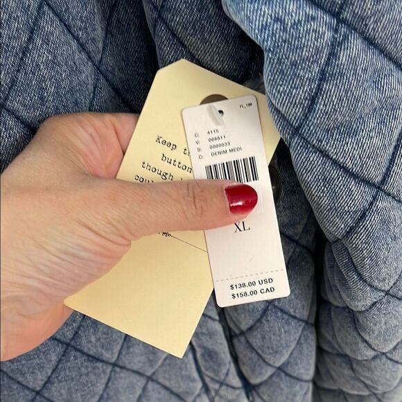 Anthropologie Blue Puffer Jacket with Quilted Design - Picture 8 of 10
